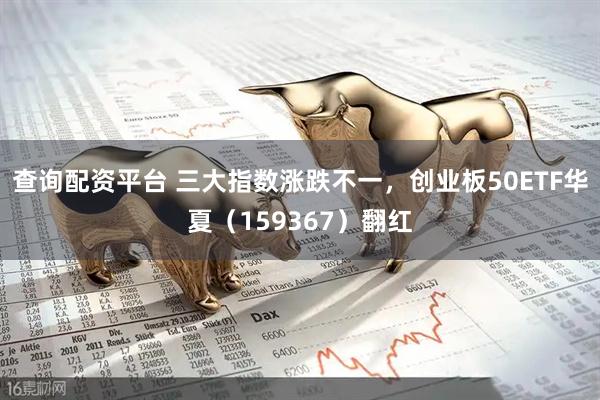 查询配资平台 三大指数涨跌不一，创业板50ETF华夏（159367）翻红